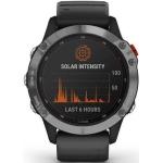 Czarne Smartwatche z systemem Garmin OS z GPS do aktywności na wolnym powietrzu z opaską ze srebra marki Garmin Fenix 6 