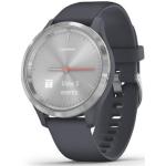 Srebrne Smartwatche z systemem Garmin OS z funkcją powiadomień z wyświetlaczem OLED z opaską ze srebra o wodoszczelności 5 Bar marki Garmin Vivomove 3S 