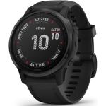 Czarne Smartwatche z systemem Garmin OS z GPS do aktywności na wolnym powietrzu z opaską o wodoszczelności 10 Bar marki Garmin Fenix 6S 
