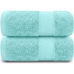 Turkusowe Ręczniki szybkoschnące do prania w pralce gładkie bawełniane w rozmiarze 100x180 cm 