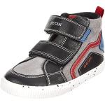 Geox B Kilwi Boy C Sneaker, Black/DK RED, 25 EU