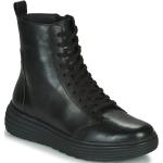 Czarne Wysokie buty damskie marki Geox - wysokość obcasa od 3cm do 5cm 