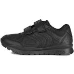 Czarne Sneakersy na rzepy dla chłopców oddychające Rzepy marki Geox w rozmiarze 38 