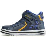 Ciemnoniebieskie Wysokie sneakersy dla chłopców odblaskowe marki Geox w rozmiarze 28 