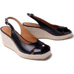 Przecenione Czarne Sandały damskie na lato marki Geox w rozmiarze 40 - wysokość obcasa od 7cm do 9cm 