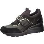 Czarne Sneakersy na koturnie damskie marki Geox w rozmiarze 36 