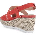 Czerwone Sandały na koturnie damskie na lato marki Geox Annytah w rozmiarze 39 