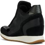 Czarne Sneakersy sznurowane damskie marki Geox w rozmiarze 41 - wysokość obcasa od 7cm do 9cm 
