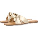 Złote Sandały skórzane damskie na lato marki Gioseppo w rozmiarze 36 