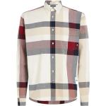 Beżowe Koszule w kratę męskie w kratkę w stylu casual bawełniane marki Tommy Hilfiger w rozmiarze XL 