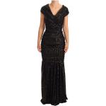 Czarne Sukienki wieczorowe damskie z cekinami marki Dolce & Gabbana 