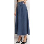 Przecenione Granatowe Długie spódnice damskie dżinsowe maxi w rozmiarze L 
