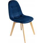 Granatowe Krzesła do jadalni tapicerowane pikowane w nowoczesnym stylu bukowe marki ELIOR 