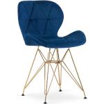 Granatowe Krzesła stylowe w nowoczesnym stylu aksamitne marki ELIOR 
