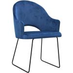 Granatowe Krzesła z podłokietnikami rozkładane w nowoczesnym stylu marki ELIOR 