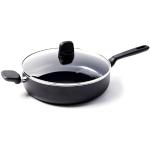 GreenPan Skillet Pan with Lid, Non Stick, Toxin Free Ceramic Skillet Pan - Induction & Oven Safe Cookware - 28 cm/4.2 Litre, Black