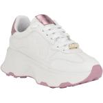 Różowe Sneakersy sznurowane damskie - rodzaj noska: Okrągły marki Guess w rozmiarze 38,5 