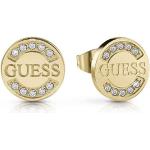 Złote kolczyki damskie przezroczyste eleganckie marki Guess 