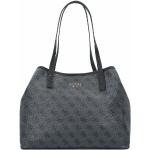 Przecenione Szare Shopper bags eleganckie z poliuretanu marki Guess Vikky 