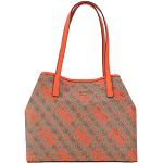 Pomarańczowe Shopper bags damskie marki Guess Vikky 