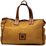 Brązowe Shopper bags damskie eleganckie z tkaniny marki Campomaggi 