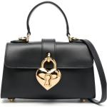 Czarne Shopper bags damskie z odpinanym paskiem gładkie eleganckie z gładkiej skóry marki MOSCHINO 