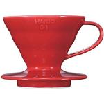 Hario VDC-01R 1-częściowy ceramiczny kroplownik do kawy, czerwony