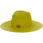Żółte Letnie kapelusze damskie eleganckie słomiane marki Ruslan Baginskiy w rozmiarze M 