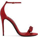 Czerwone Sandały na wysokim obcasie damskie na lato marki Dolce & Gabbana w rozmiarze 40 - wysokość obcasa powyżej 9cm 