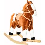 Homcom® koń na biegunach dla dzieci bujaczek odgłosy rżenia brązowy