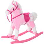 Homcom® koń na biegunach dla dzieci zabawka bujana odgłosy rżenia różowy