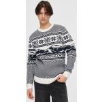 Przecenione Kremowe Swetry norweskie męskie z motywem na zimę marki House w rozmiarze XL 