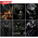 Czarne Zestawy ramek do zdjęć z motywem kotów z żywicy 