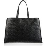 Czarne Shopper bags damskie w stylu casual marki Hugo 