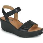 Czarne Sandały skórzane damskie na lato marki IGI&CO w rozmiarze 36 - wysokość obcasa od 5cm do 7cm 