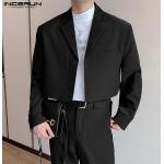 Czarne Krótkie płaszcze męskie do prania ręcznego gładkie z poliestru w rozmiarze XL 