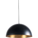 Industrialna lampa wisząca czarna ze złotym wnętrzem 50cm - Magna Eco