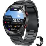 Szare Smartwatche damskie eleganckie dotykowe z monitorem snu Bluetooth 