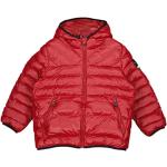Czerwone Kurtki dziecięce zimowe z kapturem eleganckie marki Emporio Armani 