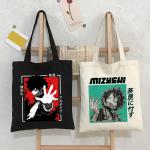Białe Ekologiczne torby na zakupy damskie składane punkowe My Hero Academia japońskie 