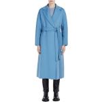 Niebieskie Płaszcze dwurzędowe damskie eleganckie wełniane marki Max Mara Studio w rozmiarze M 