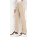 Przecenione Jasnobeżowe Spodnie sztruksowe damskie sztruksowe w rozmiarze XL 