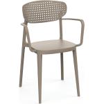 Jasnobrązowe Krzesła ogrodowe sztaplowane z włókna szklanego marki Rojaplast 