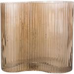 Przecenione Jasnobrązowe Wazony szklane o wysokości 18 cm 