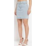 Przecenione Błękitne Mini spódniczki damskie dżinsowe mini w rozmiarze L 