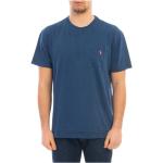 Błękitne Koszulki polo męskie z krótkimi rękawami bawełniane z okrągłym dekoltem marki POLO RALPH LAUREN Big & Tall w rozmiarze XL 