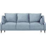 Jasnoniebieska sofa rozkładana ze schowkiem Mazzini Sofas Freesia, 215 cm