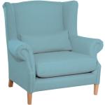 Przecenione Błękitne Fotele uszaki gładkie w stylu retro aksamitne marki Max Winzer 