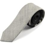 Jasnoszare Krawaty męskie eleganckie tweedowe 