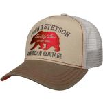 Beżowe Czapki z daszkiem trucker cap z motywem misiów marki Stetson w rozmiarze uniwersalnym 